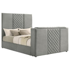 Home & Sleep Outlet - Tara 61-inch Upholstered Queen Panel TV Bed Grey