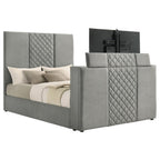 Home & Sleep Outlet - Tara 61-inch Upholstered Queen Panel TV Bed Grey