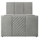 Tara 61-inch Upholstered Queen Panel TV Bed Grey