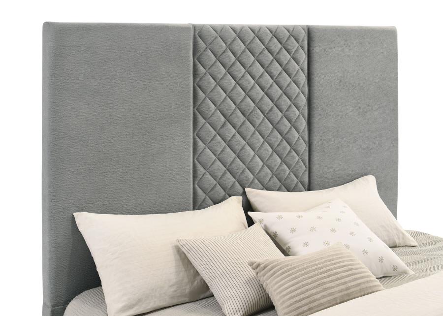 Home & Sleep Outlet - Tara 61-inch Upholstered Queen Panel TV Bed Grey