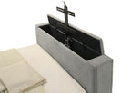 Home & Sleep Outlet - Tara 61-inch Upholstered Queen Panel TV Bed Grey