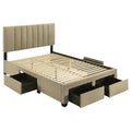 Home & Sleep Outlet - Wheatland 4-drawer Upholstered Full Storage Bed Light Brown