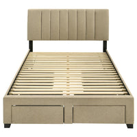 Wheatland 4-drawer Upholstered Full Storage Bed Light Brown