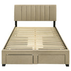 Home & Sleep Outlet - Wheatland 4-drawer Upholstered Full Storage Bed Light Brown