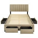 Wheatland 4-drawer Upholstered Full Storage Bed Light Brown
