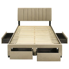 Home & Sleep Outlet - Wheatland 4-drawer Upholstered Full Storage Bed Light Brown