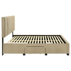 Home & Sleep Outlet - Wheatland 4-drawer Upholstered Full Storage Bed Light Brown