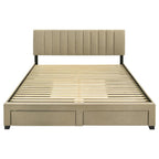 Home & Sleep Outlet - Wheatland 4-drawer Upholstered Eastern King Storage Bed Brown