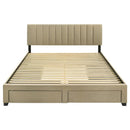 Wheatland 4-drawer Upholstered Eastern King Storage Bed Brown