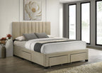 Home & Sleep Outlet - Wheatland 4-drawer Upholstered Queen Storage Bed Light Brown