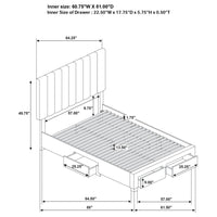 Wheatland 4-drawer Upholstered Queen Storage Bed Light Brown