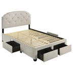 Home & Sleep Outlet - Marianna 4-drawer Upholstered Full Storage Bed Cream