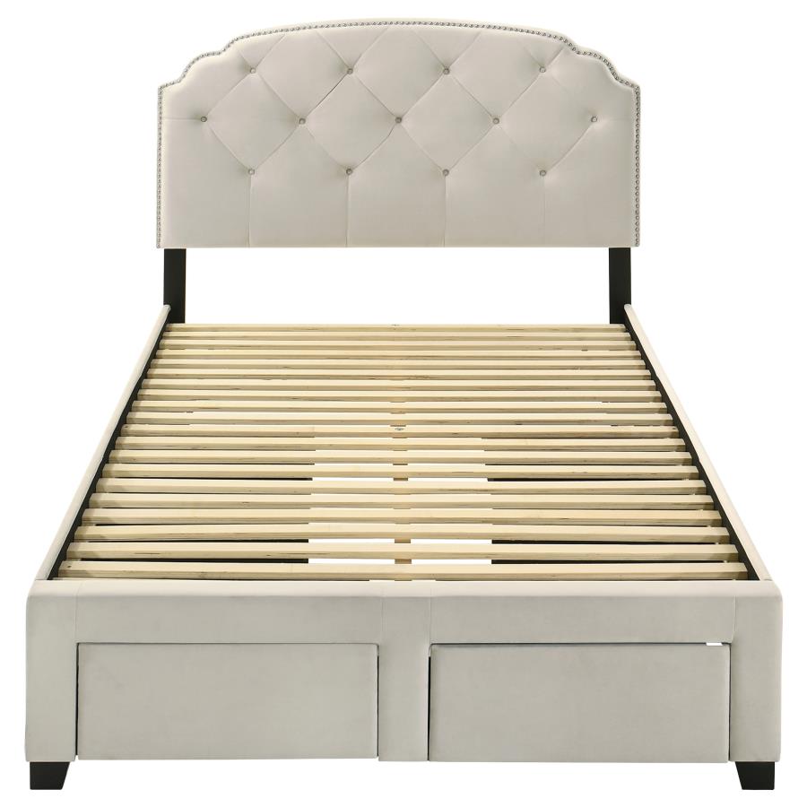 Home & Sleep Outlet - Marianna 4-drawer Upholstered Full Storage Bed Cream