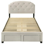 Home & Sleep Outlet - Marianna 4-drawer Upholstered Full Storage Bed Cream