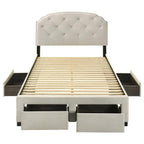 Home & Sleep Outlet - Marianna 4-drawer Upholstered Full Storage Bed Cream