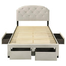 Marianna 4-drawer Upholstered Full Storage Bed Cream