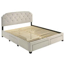 Marianna 4-drawer Upholstered Eastern King Storage Bed Cream