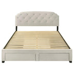 Home & Sleep Outlet - Marianna 4-drawer Upholstered Eastern King Storage Bed Cream