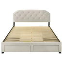 Marianna 4-drawer Upholstered Eastern King Storage Bed Cream