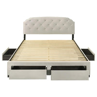 Marianna 4-drawer Upholstered Eastern King Storage Bed Cream