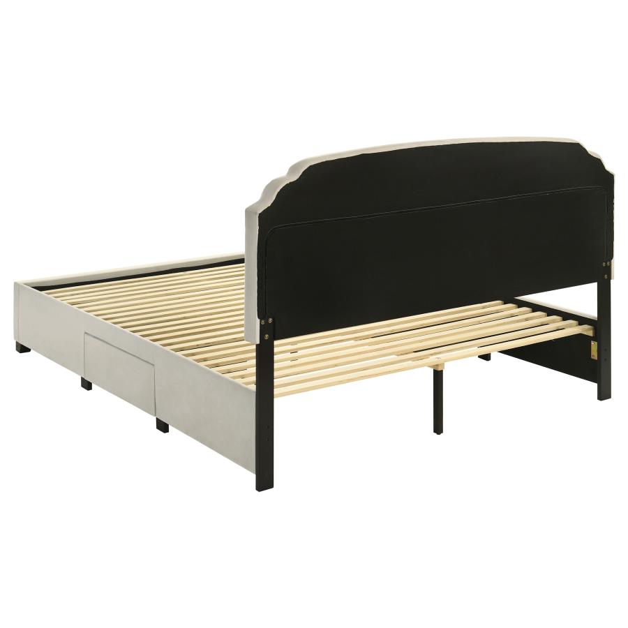 Home & Sleep Outlet - Marianna 4-drawer Upholstered Eastern King Storage Bed Cream