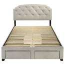 Marianna 4-drawer Upholstered Queen Storage Bed Cream