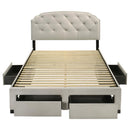 Marianna 4-drawer Upholstered Queen Storage Bed Cream
