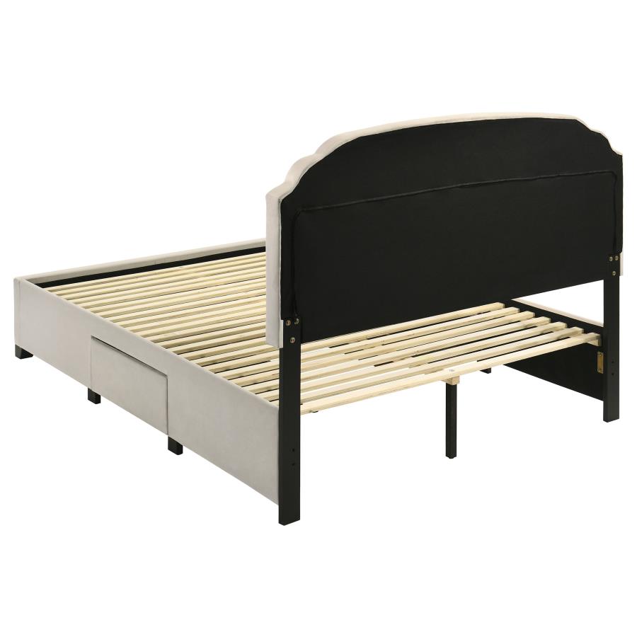 Home & Sleep Outlet - Marianna 4-drawer Upholstered Queen Storage Bed Cream