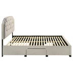 Home & Sleep Outlet - Marianna 4-drawer Upholstered Queen Storage Bed Cream