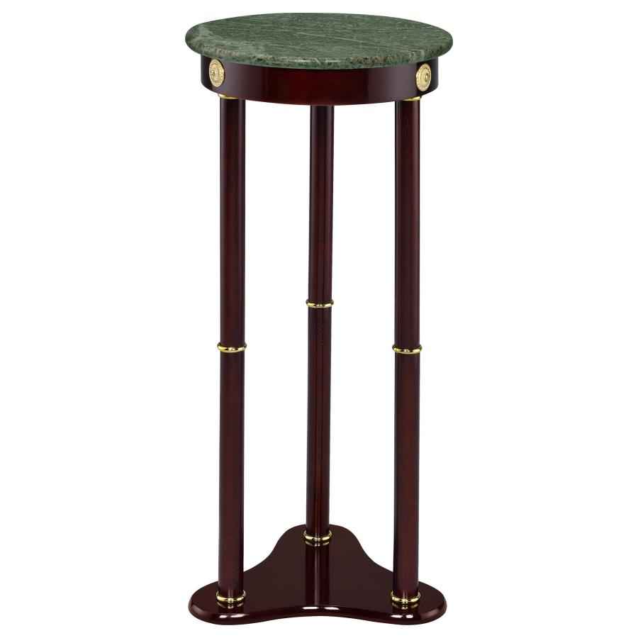 Edie Round Marble Top Plant Stand Merlot