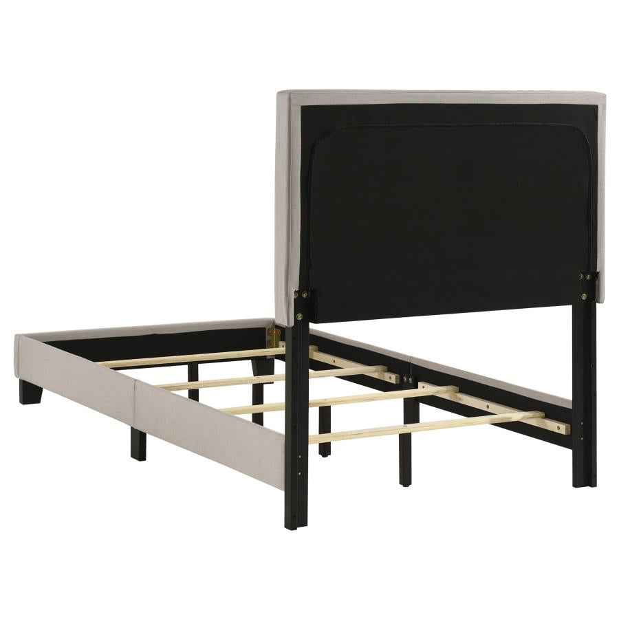 Boyd Upholstered Twin Panel Bed Ivory
