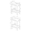 Palmer 2-tier Rectangular Wood Bar Cart Merlot