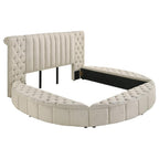 Sonya 4-piece Upholstered Eastern King Bedroom Set Ivory