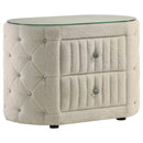 Sonya 4-piece Upholstered Eastern King Bedroom Set Ivory