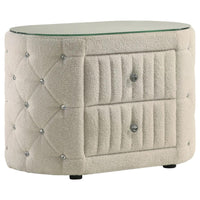 Sonya 4-piece Upholstered Eastern King Bedroom Set Ivory