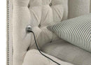 Sonya 5-piece Upholstered Eastern King Bedroom Set Ivory