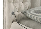 Sonya 5-piece Upholstered Eastern King Bedroom Set Ivory