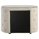 Sonya 2-drawer Upholstered Nightstand Bedside Table Ivory