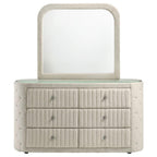 Home & Sleep Outlet - Sonya 6-drawer Upholstered Bedroom Dresser with Mirror Ivory