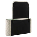 Sonya 6-drawer Upholstered Bedroom Dresser with Mirror Ivory