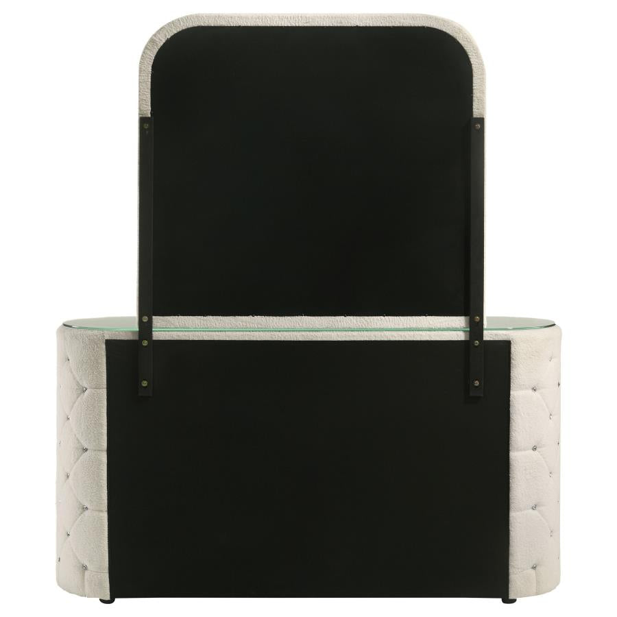 Home & Sleep Outlet - Sonya 6-drawer Upholstered Bedroom Dresser with Mirror Ivory