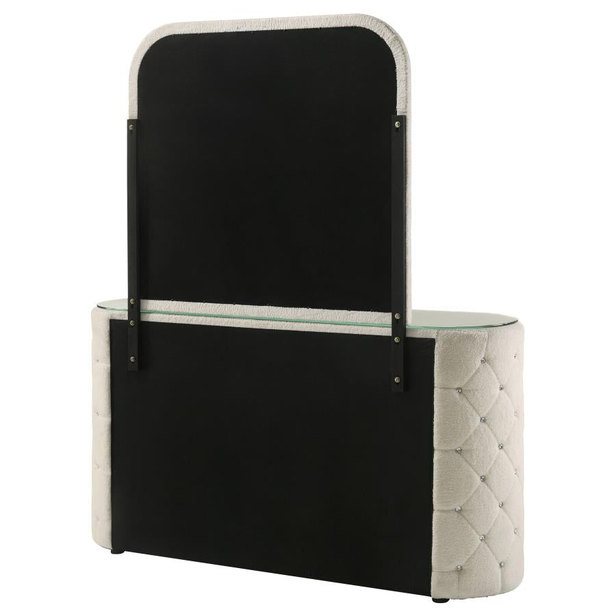 Home & Sleep Outlet - Sonya 6-drawer Upholstered Bedroom Dresser with Mirror Ivory