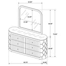 Sonya 6-drawer Upholstered Bedroom Dresser with Mirror Ivory