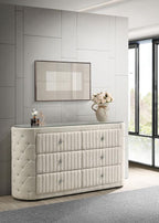 Home & Sleep Outlet - Sonya 6-drawer Upholstered Bedroom Dresser Ivory