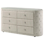 Home & Sleep Outlet - Sonya 6-drawer Upholstered Bedroom Dresser Ivory