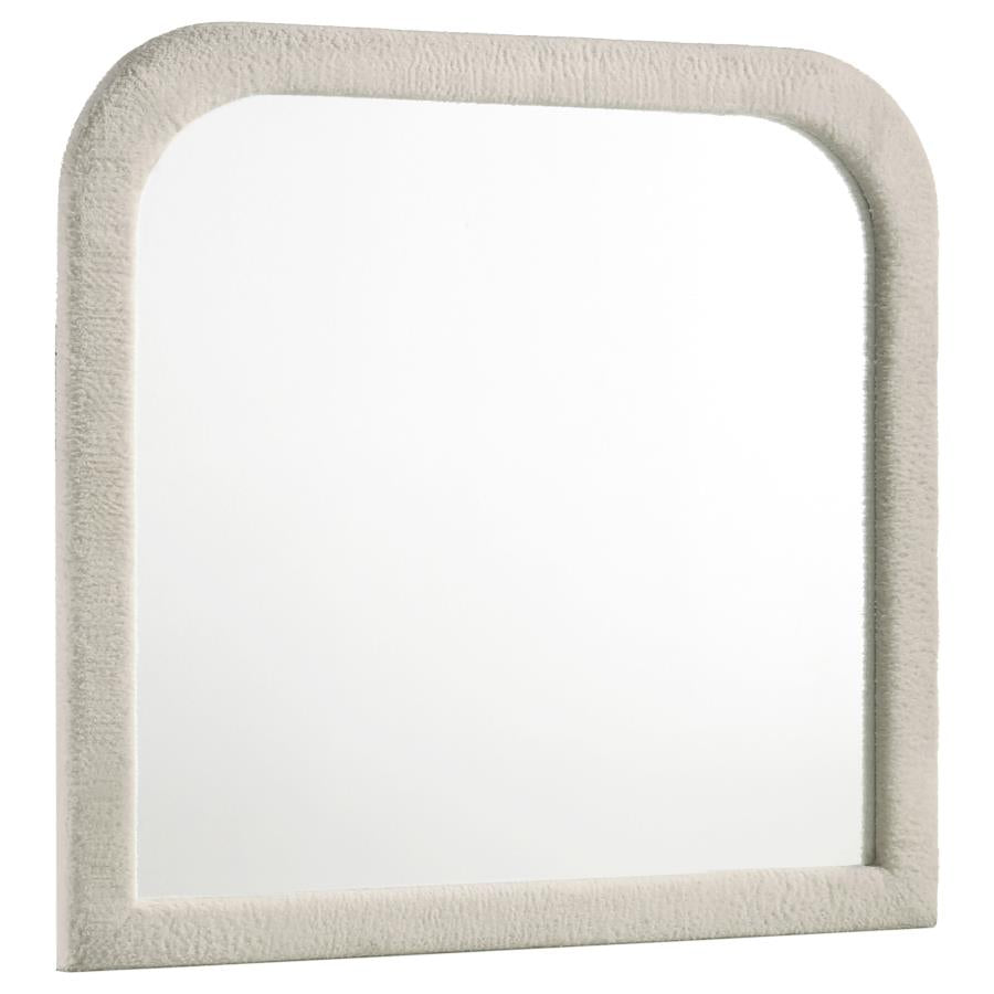 Home & Sleep Outlet - Sonya Upholstered Bedroom Dresser Mirror Ivory