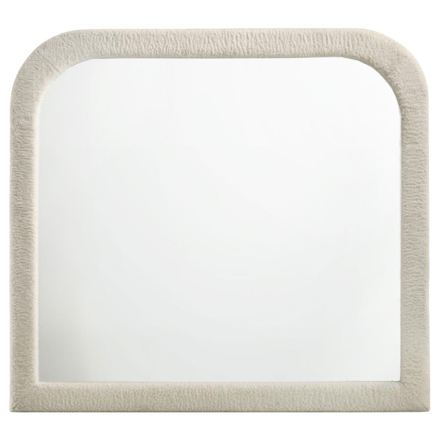 Home & Sleep Outlet - Sonya Upholstered Bedroom Dresser Mirror Ivory