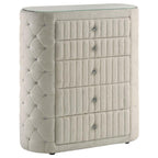 Home & Sleep Outlet - Sonya 5-drawer Upholstered Bedroom Chest of Drawers Ivory