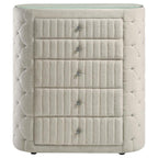 Home & Sleep Outlet - Sonya 5-drawer Upholstered Bedroom Chest of Drawers Ivory