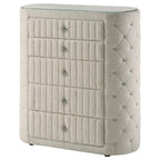 Home & Sleep Outlet - Sonya 5-drawer Upholstered Bedroom Chest of Drawers Ivory